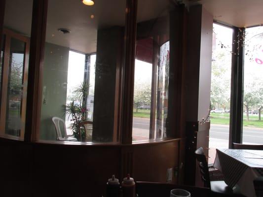 looking out to Penn Ave from inside the restaurant