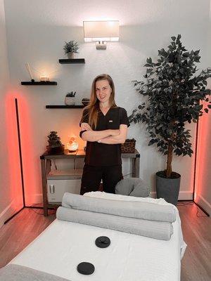 Our massage therapist Bonnie has been perfecting her skills for over 12 years!