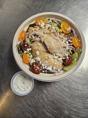 Pan Seared Fresh Oregon Snapper Rice Bowl