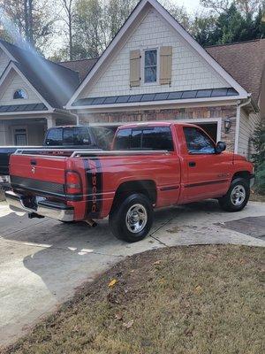 "Flame Red" paint job + Custom vinyl decals