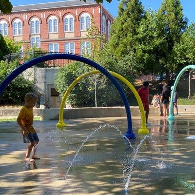 Spray park in the summer is always a hit!