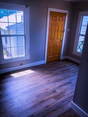 Flooring installation through CMW Remodel. The house is 1,000 Sq. Ft. (small) and it was a seamless installation.