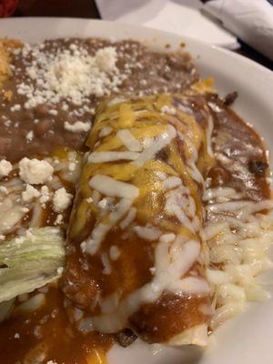 Beef enchilada. Potential to be tasty but was a bit cold