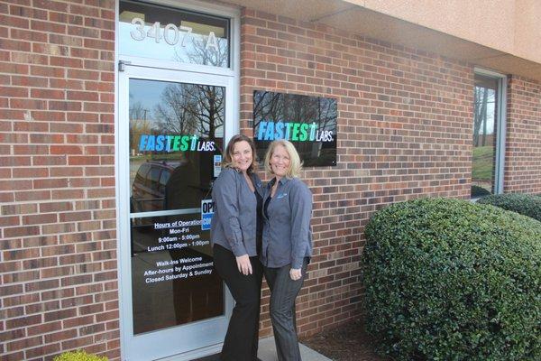 Whitney and Wendy on our official ribbon cutting day!