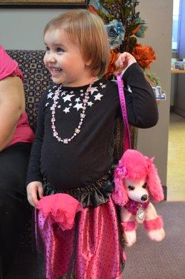 One our most adorable patients dressed up in her finest attire to fly with Peter Pan while on laughing gas for a dental procedure.