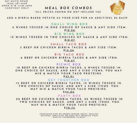 Meal Box Combos - Spring 2023