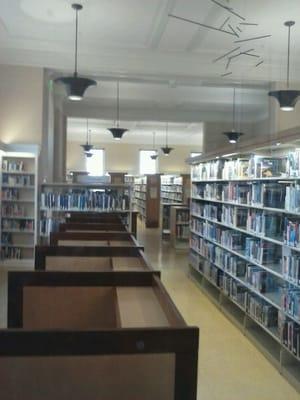 Inside the library.