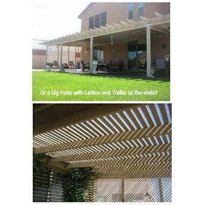 EXTRA LARGE PATIO WITH LATTICE AND TRELLIS AT BOTH ENDS