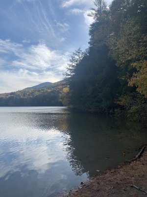 The lake and trail