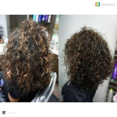 Curly cut before and after