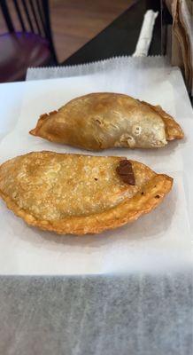 Chicken empanadas and beef empanadas