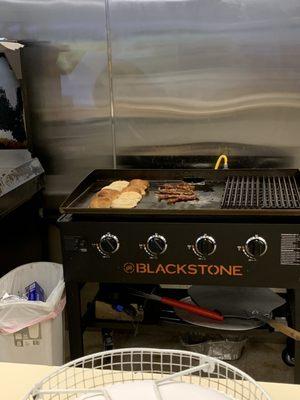 Griddle behind the counter