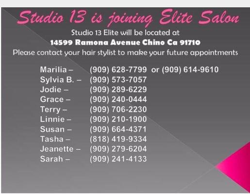 Studio 13 has finally moved to its new location and we're excited to see our customers follow us! This is our new address