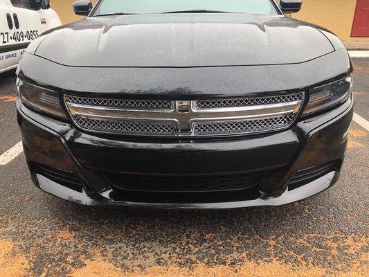 This customer added these chrome accessories to his Charger: front grill, gas cap and door handle covers and trim around the windows.