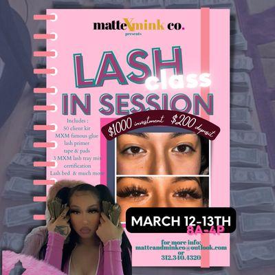 next lash class: March 12-13th