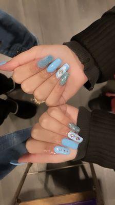 Blue mermaid nails come by Rose Nail Salon