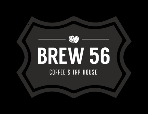 Brew 56 | Coffee and Tap House Logo with hop and bean