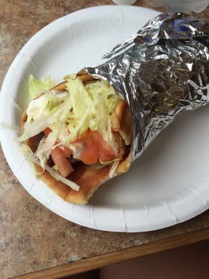 The gyro. Sorry I took a bite of it! So far so good