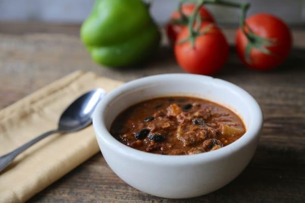 Three bean vegetarian chili