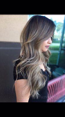 Ash blonde balayage