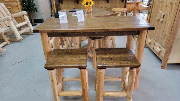 Pub Table  with square bar stools
Different sizes, styles and colors available