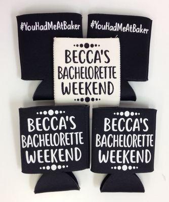 Custom bachelorette koozies.