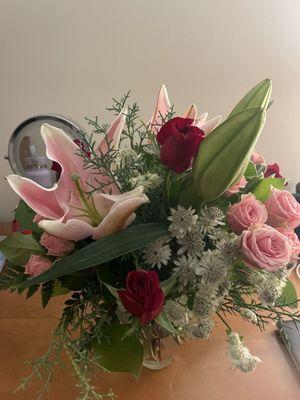 A fragrant and lovely arrangement of fresh flowers, delivered.