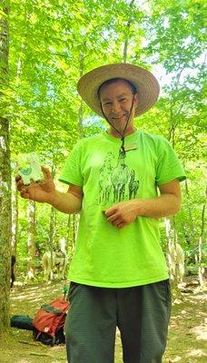 We had llama cookies made for the trek. Here's our guide Stephen with one of the cookies we brought him.