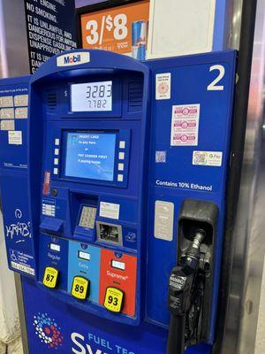 Pump number two kept increasing the amount of gas displayed as well as the total cost even after the pump automatically shut itself off when