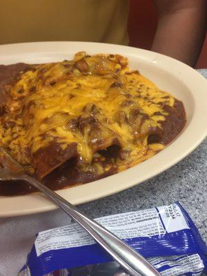 Enchilada plate ( I was trying to be sneaky in taking a pic )