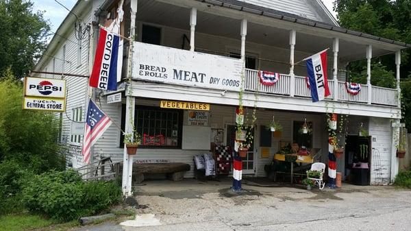 The sign is very faded. That old old old country store look