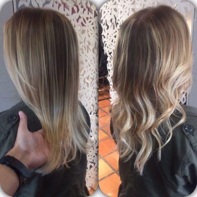 Balayage from both views to see true blend ! By our talented stylist Tony