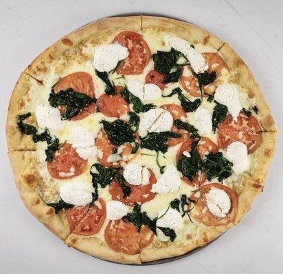 Spinach and Tomato Pizza