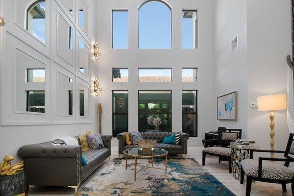 Living Room of a home in Delray Beach, FL.