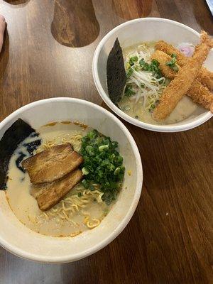 Spicy Miso Ramen & Shrimp tempura ramen