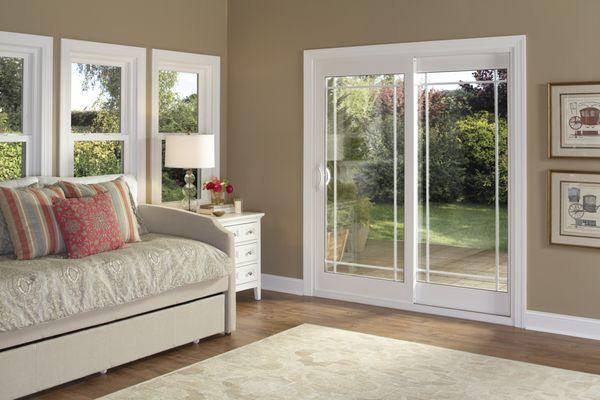 French Rail Sliding Patio  Door with Perimeter Grids