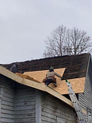 Full roof removal & all new plywood installed & all new shingles