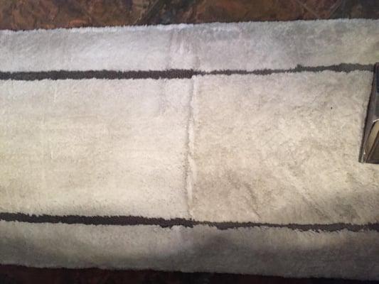 Memory foam bath rug...didn't even think it could've been steam cleaned but it did great.