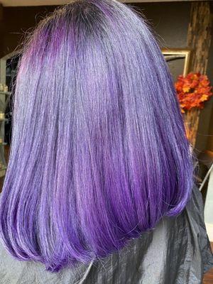 Jackie: from faded pink-purple baylage to this amazing neon violet!!