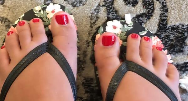 These are my red toes by Andy! My heels are super smooth!