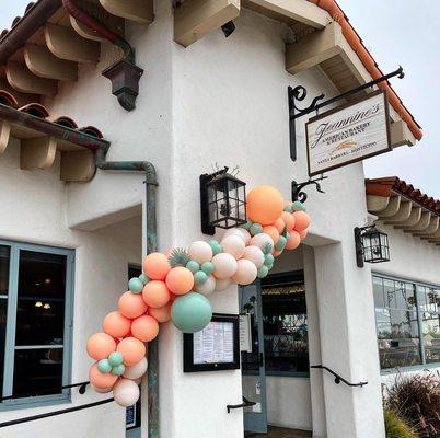 Storefront display at Jeannine's at the Shore in Santa Barbara