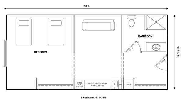 552 Sq. Ft. Bedroom