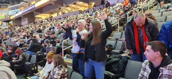 Metamora State Bank employee holiday party with the Walleye!