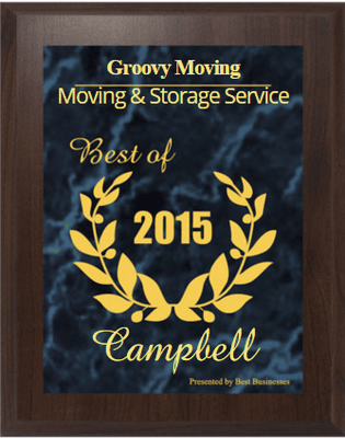 Groovy Moving is honored to receive the award for Campbell's Best Movers for 2015. Contact us today at (855) TAKE-IT-EZ or (408) 829-4036