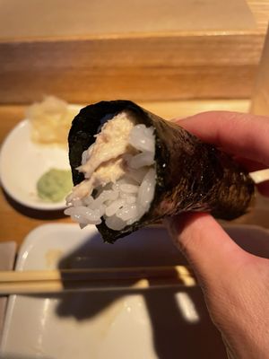 Crab Hand Roll- just ok, mayo heavy