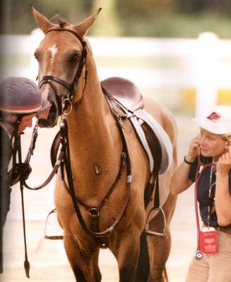 Monitoring 3-Day event horses in Atlanta, GA.
 Photo from "Olympic Equestrian" taken by J. Bryant- Blood Horses, Inc. in 2000.