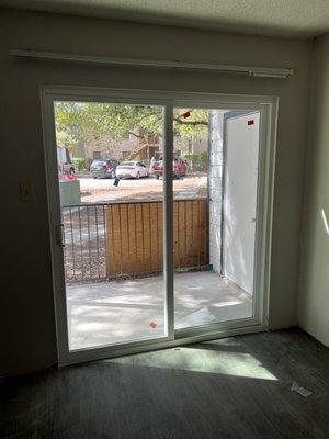 White vinyl patio sliding door