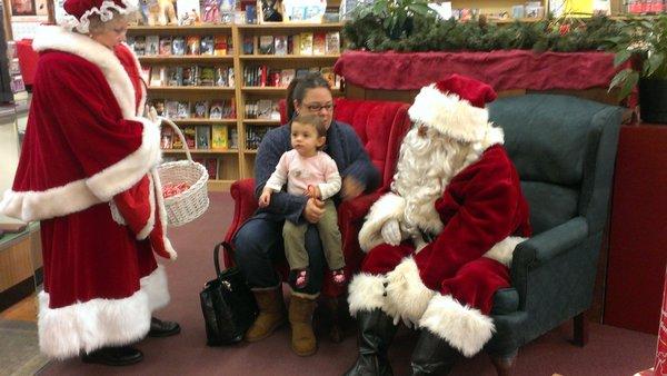 Santa and Mrs. Claus greeting children this past Christmas season