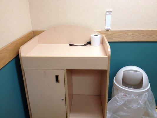 Changing table in the mother's room.  There is no changing pad!