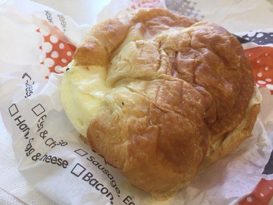 Bacon Egg-white and cheese on a giant croissant.